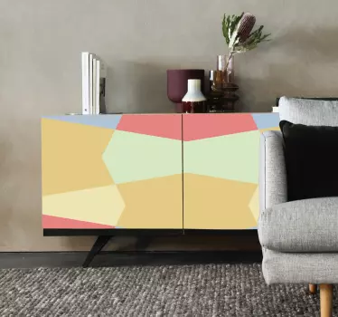 Naklejka na meble Pastelowe geometryczne bloki kolorów - TenStickers