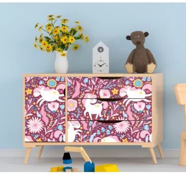 Naklejka na meble Piękny wzór zwierzęcy jednorożca - TenStickers