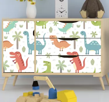 Okleina na meble Szczęśliwy dinozaur kallax - TenStickers