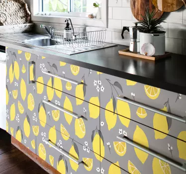 Okleina na meble Tropikalna cytryna - TenStickers
