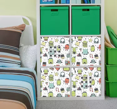 Okleina na meble Wzór miejskiego potwora - TenStickers