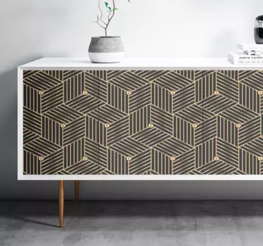 Okleina na meble Złoty geometryczny wzór deco - TenStickers