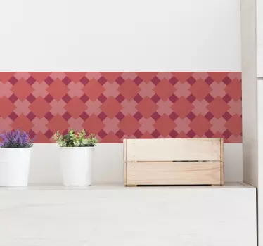 Naklejka na płytki Wzór w kolorze Living Coral - TenStickers