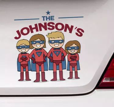 Naklejka na auto super rodzina - TenStickers