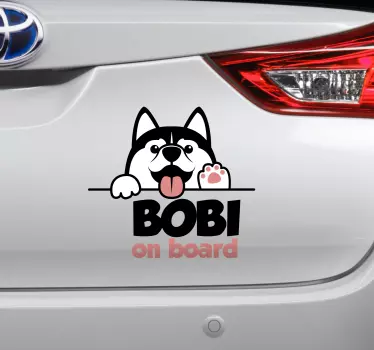 Oklejanie samochodów Pies z własnym imieniem - TenStickers