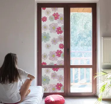 Okna kwiatowe samoprzylepne stokrotki - TenStickers