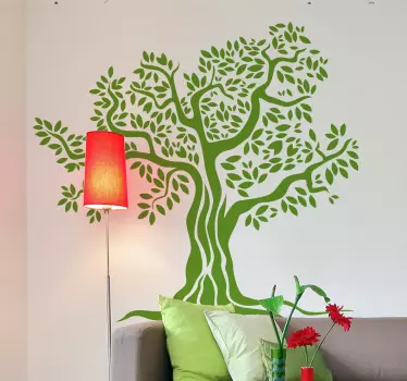 Old Olive Tree Monochrome Wall Sticker - TenStickers