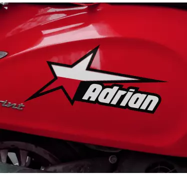 Polska flaga i gwiazda niestandardowa naklejka na motocykl - TenStickers