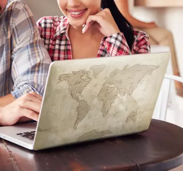 Naklejka z rysunkiem mapa świata - TenStickers