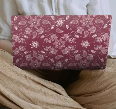 Skórka na laptopa piękne kwiaty paisley - TenStickers
