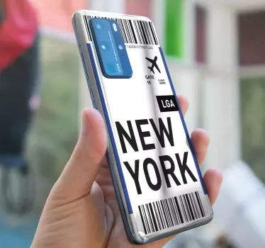 Skórka na telefon Huawei Bilet lotniczy do nowego jorku - TenStickers