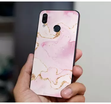 Skórka na telefon Huawei Marmur w kolorze różowego złota - TenStickers