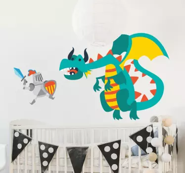 Smok i Rycerz Naklejka dla dzieci - TenStickers