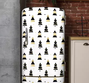 Okleina na lodówkę Świąteczne eleganckie choinki - TenStickers