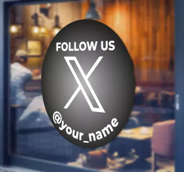 Personalizowana naklejka na witrynę sklepową szara "X" - TenStickers
