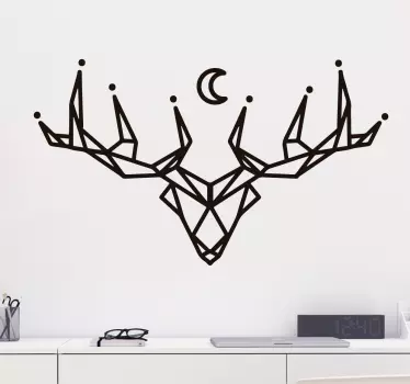 Naklejka na ścianę do sypialni jeleń geometryczny - TenStickers