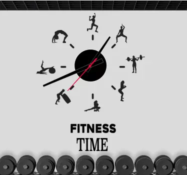 Zegar naklejka na ścianę Czas na fitness - TenStickers