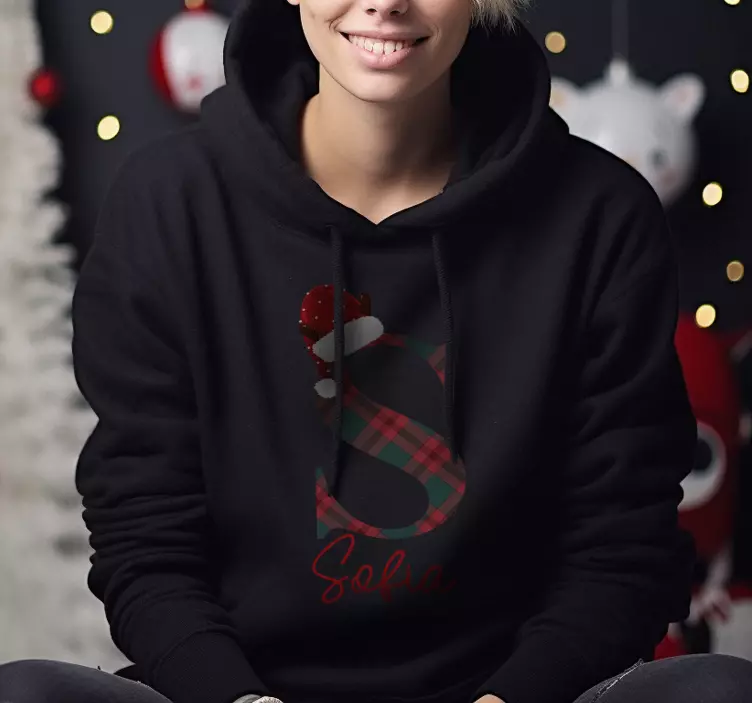 Bluza świąteczna pierwsza litera i imię - TenStickers