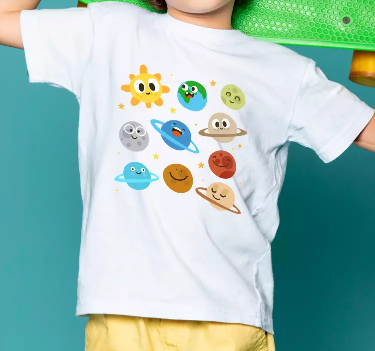 Koszulka dziecięca Camiseta planetas con caras divertidas - TenStickers