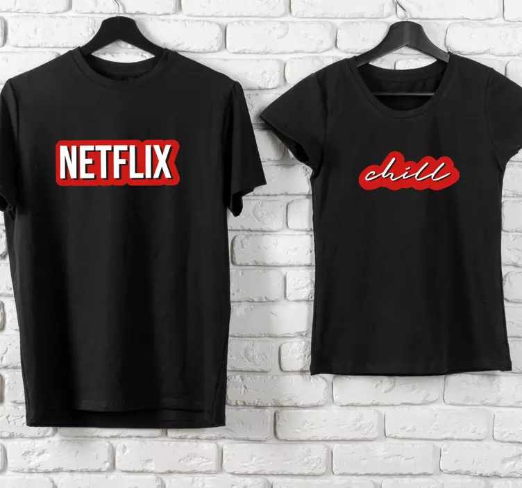 Koszulki dla par Netflix i chill - TenStickers