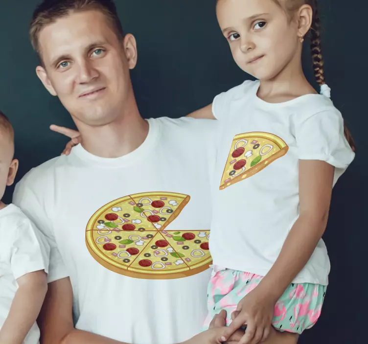 Koszulka dla taty i syna Pasujące plastry pizzy - TenStickers
