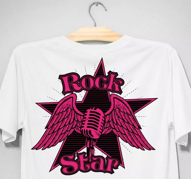 Koszulka Kreatywny mikrofon ze skrzydłami - TenStickers