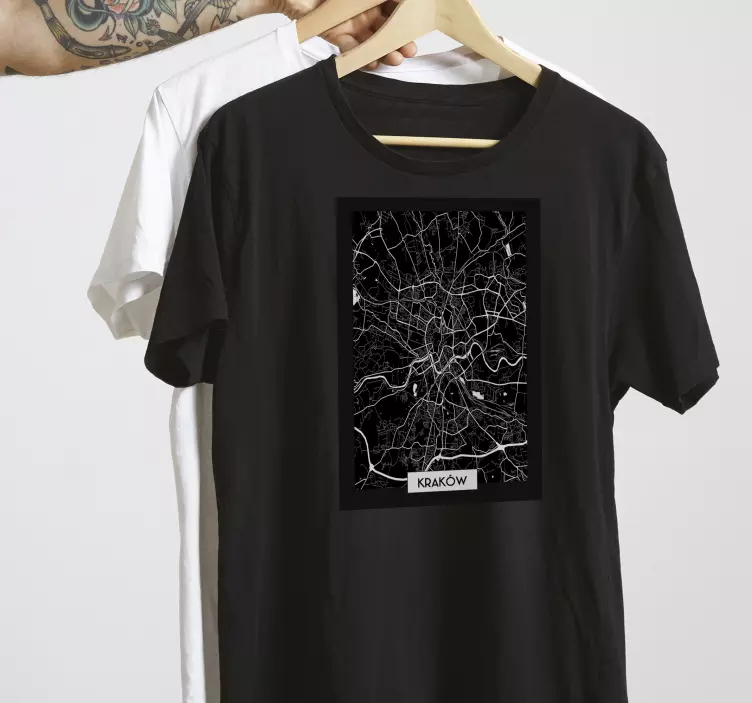 Koszulka Mapa topograficzna krakowa - TenStickers
