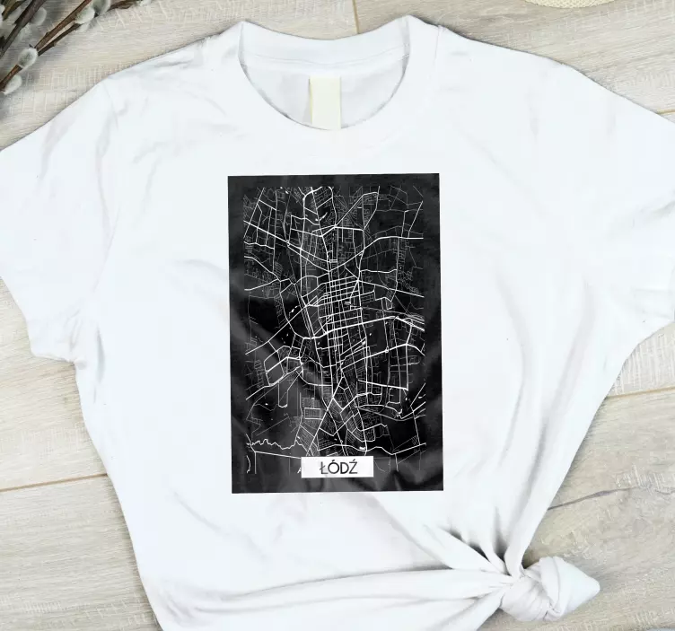 Koszulka Mapa topograficzna Łodzi - TenStickers