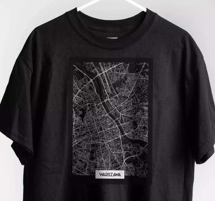 Koszulka Mapa topograficzna warszawy - TenStickers