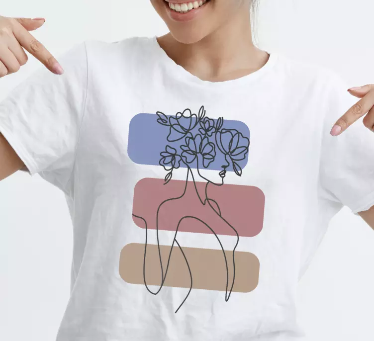 Koszulka miła kobieta w kwiatowym kapeluszu - TenStickers