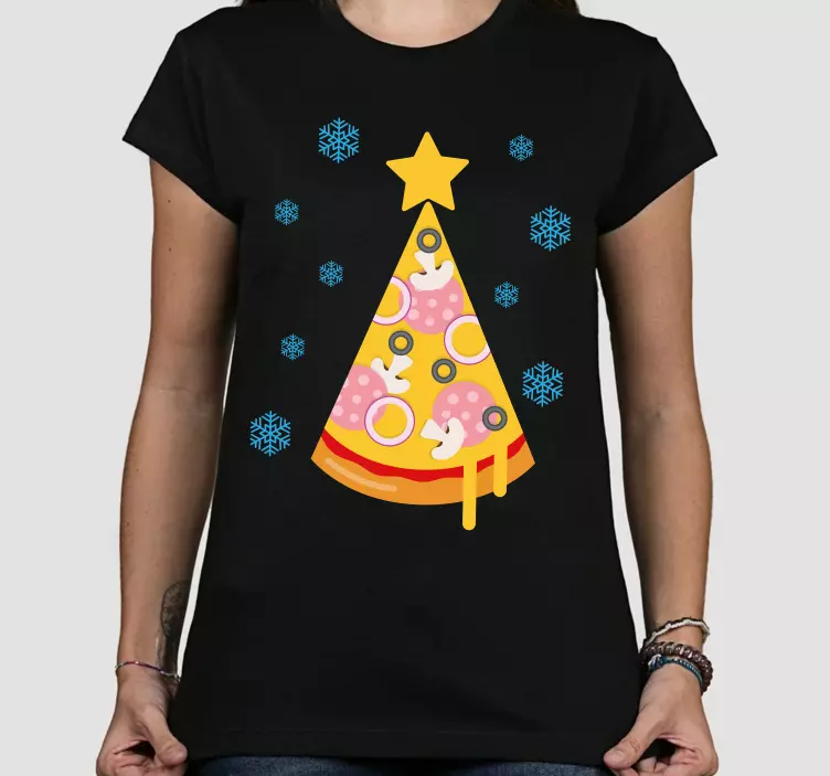 Koszulka świąteczna choinka z  pizzy - TenStickers