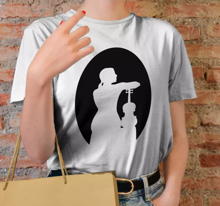 Koszulka Skrzypek sylwetka siedząca z tyłu - TenStickers