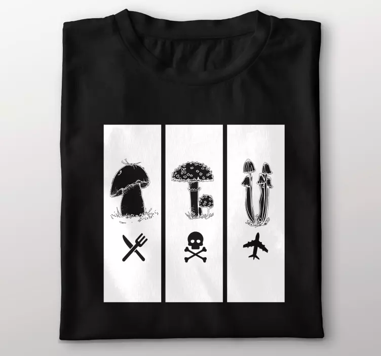 Koszulka śmieszne ikony grzybów - TenStickers