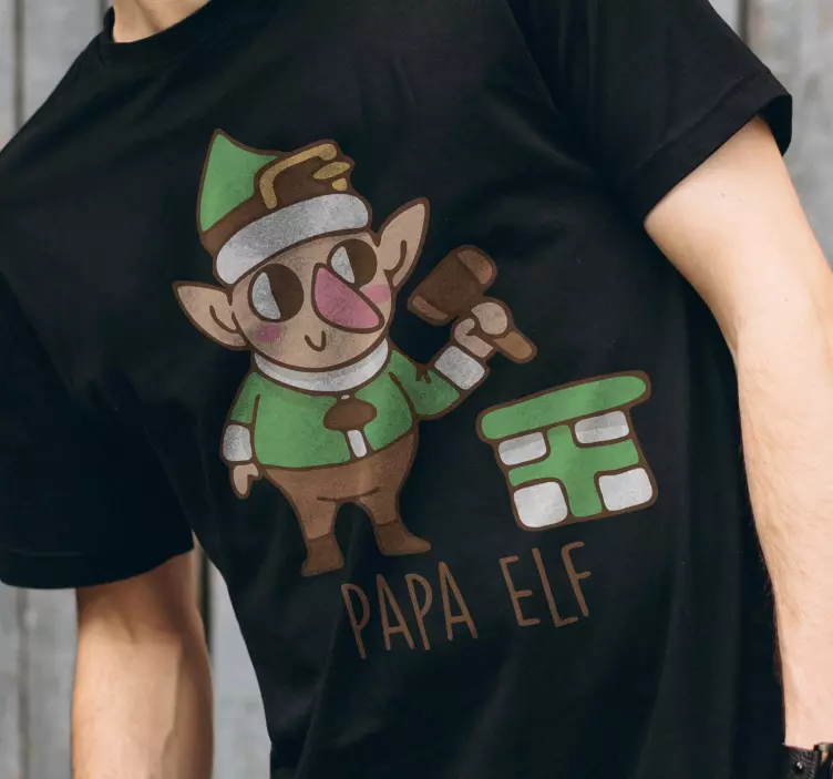 Koszulka świąteczna motyw świąteczny papa elf - TenStickers