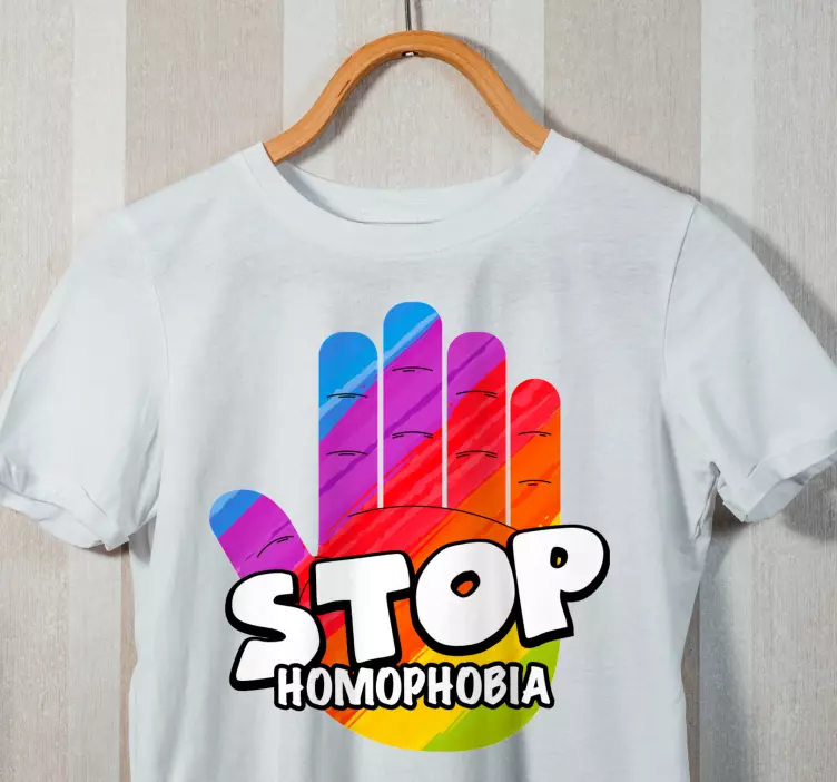 Koszulka wiadomość stop homofobii - TenStickers