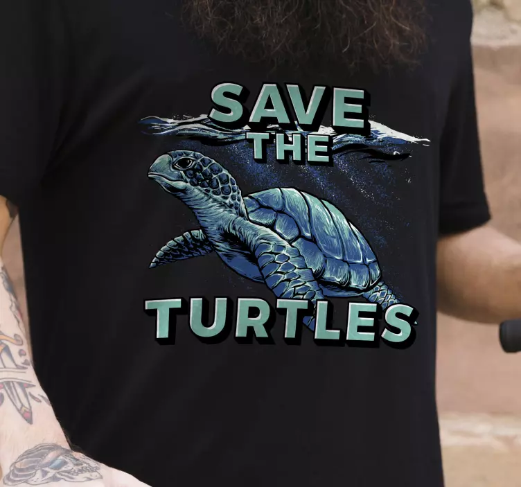 Koszulka zwierzęca „save the turtles” - TenStickers