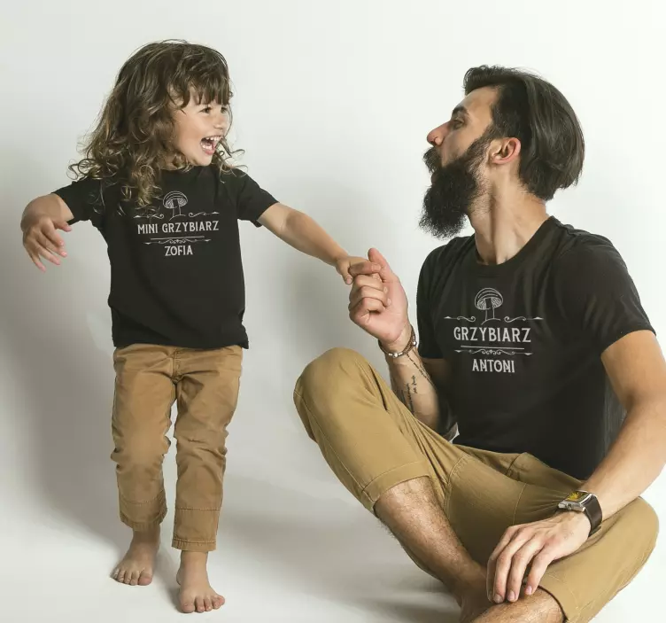 Koszulka z imieniem zbieracze rodziny grzybów - TenStickers