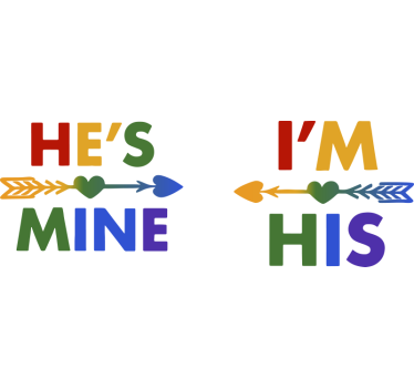 Koszulki dla par lgbt "on jest mój" - TenStickers