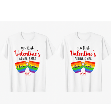 Koszulki dla par lgbt na pierwsze walentynki - TenStickers