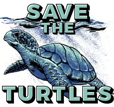 Koszulka zwierzęca „save the turtles” - TenStickers