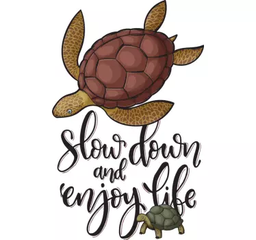 Koszulka z żółwiem slow down and enjoy life - TenStickers