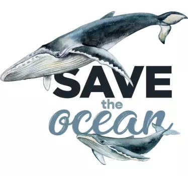 Koszulka z wielorybem save the ocean - TenStickers