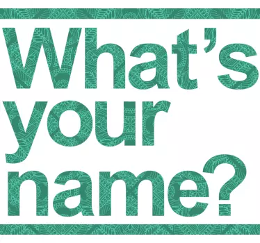 T-shirt z nadrukiem what's your name - TenStickers