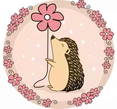 Koszulka dla niemowląt jeżyk z kwiatkiem - TenStickers