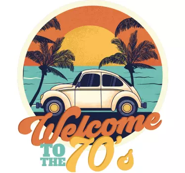 Koszulka w stylu retro plażowych wibracji - TenStickers