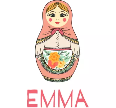 Personalizowana koszulka lalka matrioszka emma - TenStickers