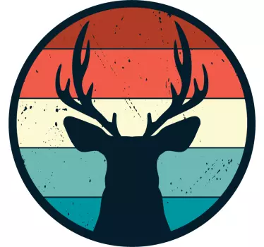 Koszulka sylwetka jelenia retro - TenStickers