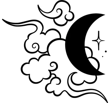 Księżyc, słońce i chmury pasujące do koszul dla par - TenStickers