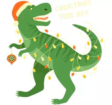 Koszulka dla niemowląt radosny dinozaur na Święta - TenStickers