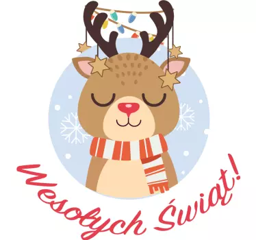 Koszulka świąteczna słodki renifer - TenStickers